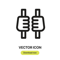 Prison icon vector. Linear-style sign for mobile concept and web design. Prison symbol illustration. Pixel vector graphics - Vector.	