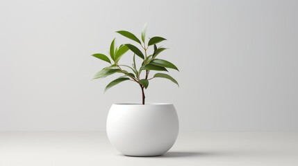 an isolated thinkpot, its refined shape and neutral color scheme blending harmoniously with a pristine white background. - obrazy, fototapety, plakaty