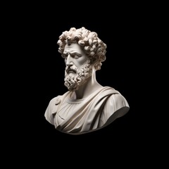 Obraz premium Statue of stoic illustration with strong reference to stoicism and philosophy on a clean and isolated background