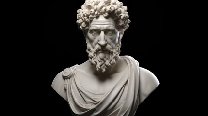 Statue of stoic illustration with strong reference to stoicism and philosophy on a clean and isolated background - obrazy, fototapety, plakaty