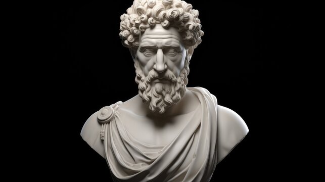 Statue of stoic illustration with strong reference to stoicism and philosophy on a clean and isolated background