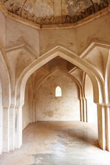 Interior of Queen's Bath in Hampi, Karnataka, India, Asia