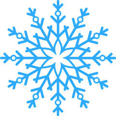 Blue snowflakes on white background. Vector illustration.