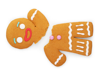 Gingerbread man isolated on a white background