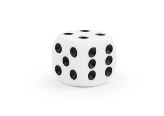 Rotating dice in white on white