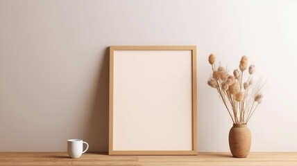 blank frame, picture frame mockups, on the table.