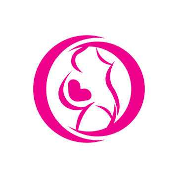 Pregnant mother logo icon, vector illustration design