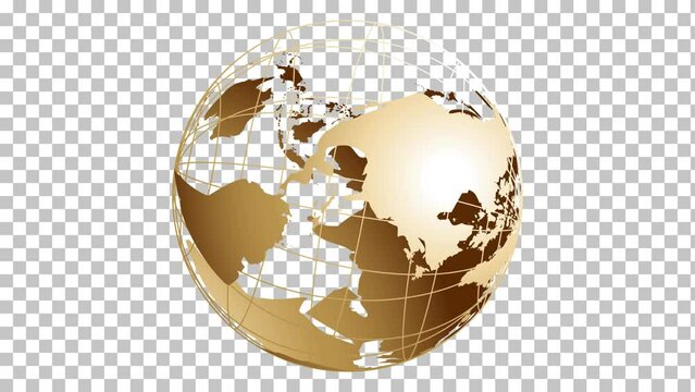Golden globe loop alpha.Highly detailed.planet
