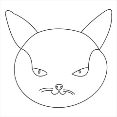Continuous single line drawing of a cute cat pet animal  vector art drawing
