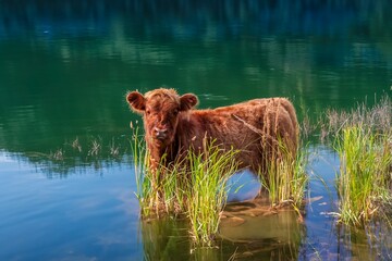 cow on the water
