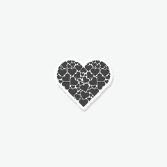 Heart logo sticker isolated on gray background