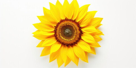 Fototapeta premium Sunflower Symphony: A Vibrant Burst of Yellow Blossoms on a White Isolated Background