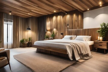 Loft home interior design of modern living room. stucco wall with copy space.