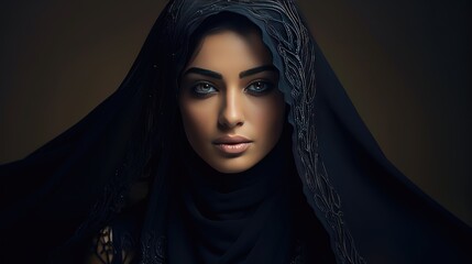 cultural elegance with an image of a beautiful Arab woman in a traditional abaya dres