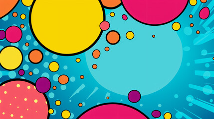A pop art style with comic bubbles dots. Comic