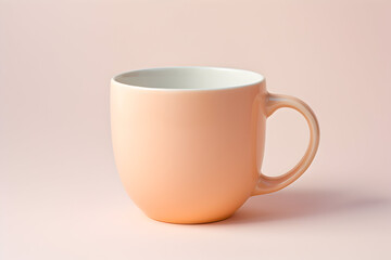 a peach-colored cup