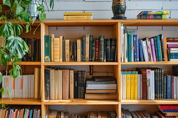 bookshelf with different books