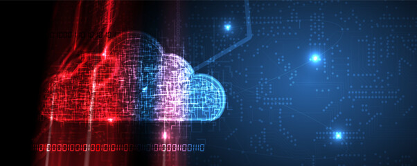 Modern cloud technology. Integrated digital web concept background