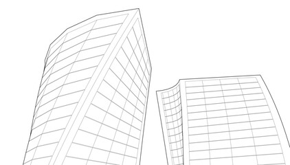 Fototapeta premium Modern architecture vector 3d illustration