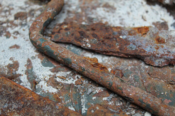 Corroded and damaged metal stick