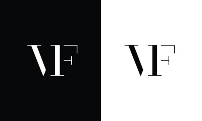 MF VF logo design template vector illustration