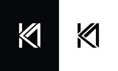 km ka initial logo design vector template