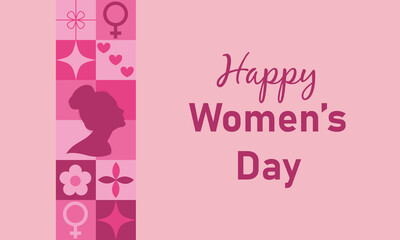 International Womens day neo geometric abstract background. 8 march modern poster. Vector illustration