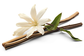  Vanilla flower pods and sticks. 