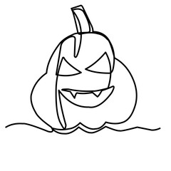halloween pumpkin continuous line art