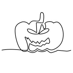 halloween pumpkin continuous line art