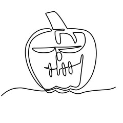 halloween pumpkin continuous line art