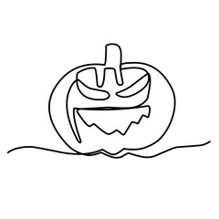 halloween pumpkin continuous line art