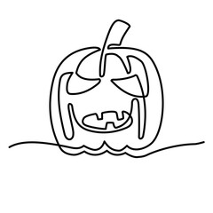 halloween pumpkin continuous line art