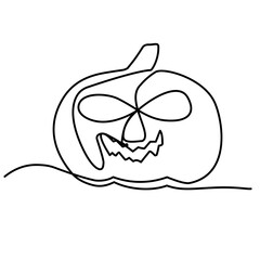 halloween pumpkin continuous line art