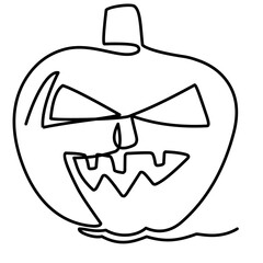 halloween pumpkin continuous line art