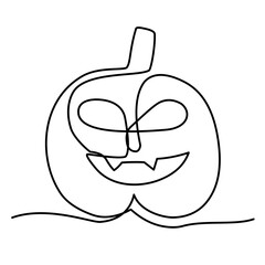 halloween pumpkin continuous line art