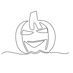 halloween pumpkin continuous line art
