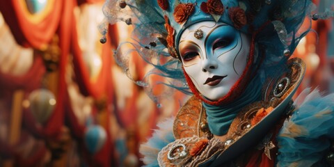 Venetian carnival mask in Venice. - obrazy, fototapety, plakaty