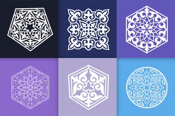 Mandalas. Vintage decorative elements. Six ethnic mandala patterns set Oriental pattern, vector illustration. Islam, Arabic, Indian, Turkish, Pakistan, Chinese, ottoman motif ethnic Mandala ornament
