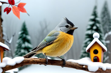 Fototapeta premium cardinal in winter