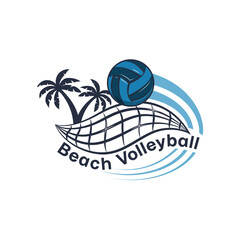 Beach Volleyball emblem logo design