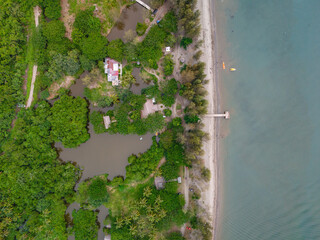 Aerial View of Kairatu Beach in West Seram Regency, Maluku, Indonesia