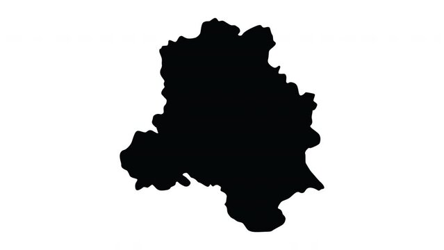 animation forming a map of the city of new delhi in India