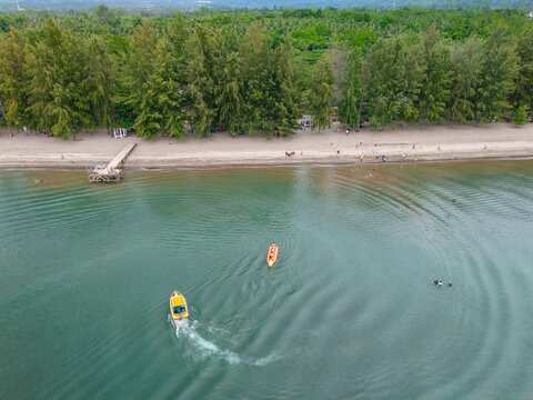 Aerial View of Kairatu Beach in West Seram Regency, Maluku, Indonesia