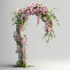 Fototapeta premium arch decorated with fresh flowers colorful 