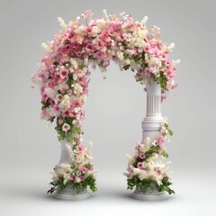 arch decorated with fresh flowers colorful 
