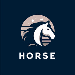 Vector horse head mascot logo