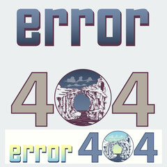 Error 404 illustration symbol hand draw, made with numbers and pictures of straits