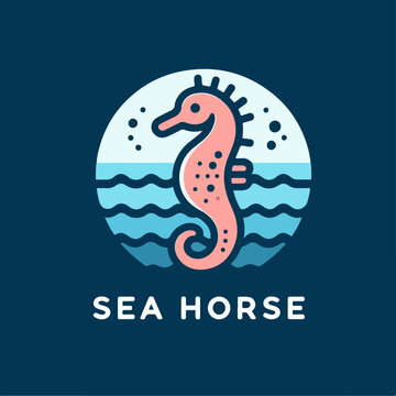 sea horse logo vector