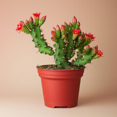 image of cactus on isolated plain background